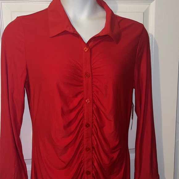 No Boundaries junior ruched button front dress brilliant red XXL (19) - Picture 6 of 8
